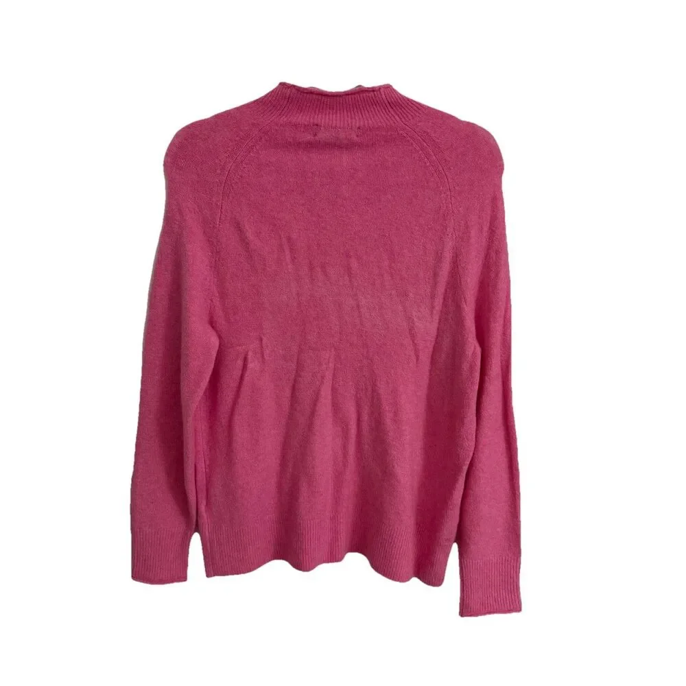 J. Crew Sweater Women Small Pink Supersoft Yarn Wool Alpaca Blend Rollneck BD613
